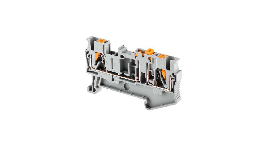 PT 2.5-MT Series Grey Knife Disconnect Terminal Block, 0.14 ... 4mm², Single-Level, Push In, Pack of 10 pieces